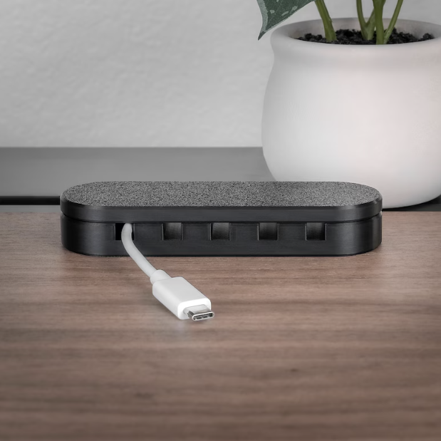 Magnetic Desk Cable Organizer - 5 Slot Cable Management Holder