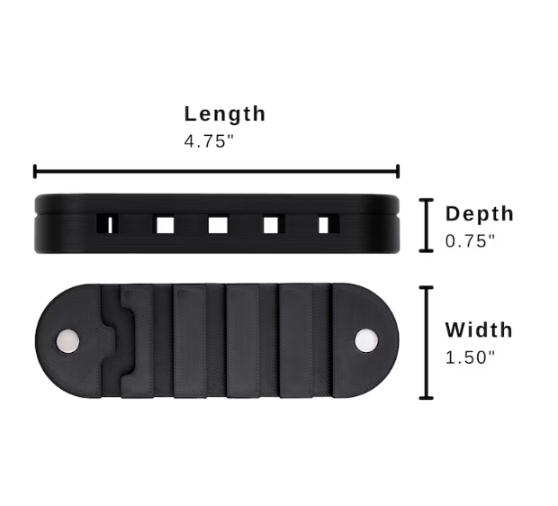Magnetic Desk Cable Organizer - 5 Slot Cable Management Holder